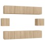 TV-Möbel-Set 6-teilig Eiche Sperrholz Sonoma von vidaXL, TV-Möbel - Ref: Foro24-3114360, Preis: 191,88 €, Rabatt: %