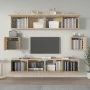 TV furniture set, 6 pieces, oak plywood, Sonoma oak. by vidaXL, TV Furniture - Ref: Foro24-3114360, Price: 187,28 €, Discount: %