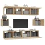TV furniture set, 6 pieces, oak plywood, Sonoma oak. by vidaXL, TV Furniture - Ref: Foro24-3114360, Price: 187,28 €, Discount: %