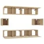TV furniture set, 6 pieces, oak plywood, Sonoma oak. by vidaXL, TV Furniture - Ref: Foro24-3114360, Price: 187,28 €, Discount: %