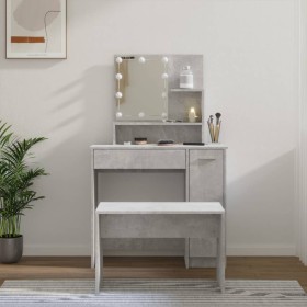Concrete Gray Plywood LED Vanity Set by vidaXL, Bedroom Dressers - Ref: Foro24-3114118, Price: 120,73 €, Discount: %