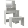 Betongraues Sperrholz-LED-Waschtischset von vidaXL, Schlafzimmerkommoden - Ref: Foro24-3114118, Preis: 119,05 €, Rabatt: %