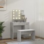Juego de tocador con LED madera contrachapada gris hormigón de vidaXL, Tocadores para dormitorios - Ref: Foro24-3114118, Prec...