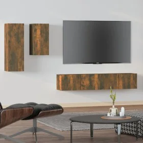 TV-Möbel-Set 4 Stück Räuchereiche Sperrholz von vidaXL, TV-Möbel - Ref: Foro24-3114627, Preis: 117,58 €, Rabatt: %