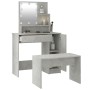 Juego de tocador con LED madera contrachapada gris hormigón de vidaXL, Tocadores para dormitorios - Ref: Foro24-3114118, Prec...