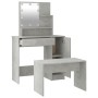 Juego de tocador con LED madera contrachapada gris hormigón de vidaXL, Tocadores para dormitorios - Ref: Foro24-3114118, Prec...