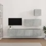 Set de muebles de TV 4 pzas madera contrachapada gris hormigón by vidaXL, TV Furniture - Ref: Foro24-3114649, Price: 130,95 €...