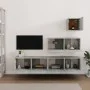 Set de muebles de TV 4 pzas madera contrachapada gris hormigón by vidaXL, TV Furniture - Ref: Foro24-3114649, Price: 130,95 €...