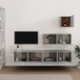 TV-Möbel-Set, 4-teilig, aus grauem Beton-Sperrholz. von vidaXL, TV-Möbel - Ref: Foro24-3114649, Preis: 136,74 €, Rabatt: %