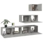 Set de muebles de TV 4 pzas madera contrachapada gris hormigón by vidaXL, TV Furniture - Ref: Foro24-3114649, Price: 130,95 €...