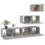 TV-Möbel-Set, 4-teilig, aus grauem Beton-Sperrholz. von vidaXL, TV-Möbel - Ref: Foro24-3114649, Preis: 136,74 €, Rabatt: %