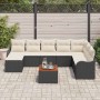 Conjunto de sofá de jardín 9 pcs Negro Poliratán