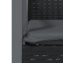 Juego comedor jardín 7 piezas y cojines ratán sintético y acero