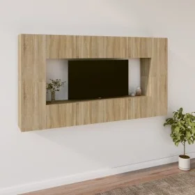 Set de muebles para TV 8 pzas madera contrachapada roble Sonoma de vidaXL, Muebles TV - Ref: Foro24-3114288, Precio: 270,11 €...