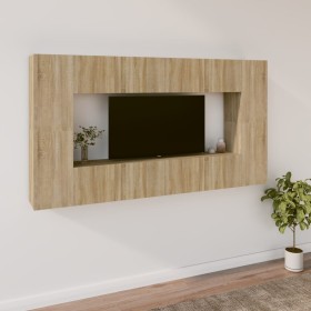 TV-Möbelset 8-teilig Sonoma-Eichensperrholz von vidaXL, TV-Möbel - Ref: Foro24-3114288, Preis: 276,27 €, Rabatt: %