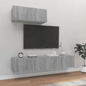 TV-Möbelset 3-teilig Sonoma graues Sperrholz von vidaXL, TV-Möbel - Ref: Foro24-3114476, Preis: 106,35 €, Rabatt: %