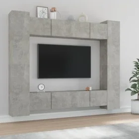 TV-Möbelset 8-teilig Sperrholz grau Beton von vidaXL, TV-Möbel - Ref: Foro24-3114233, Preis: 415,85 €, Rabatt: %