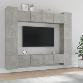 TV-Möbelset 8-teilig Sperrholz grau Beton von vidaXL, TV-Möbel - Ref: Foro24-3114233, Preis: 426,31 €, Rabatt: %