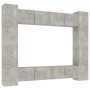 TV-Möbelset 8-teilig Sperrholz grau Beton von vidaXL, TV-Möbel - Ref: Foro24-3114233, Preis: 426,31 €, Rabatt: %