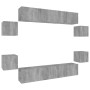 Set de muebles para TV 8 pzas madera contrachapada gris Sonoma de vidaXL, Muebles TV - Ref: Foro24-3114220, Precio: 231,24 €,...