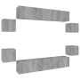 TV furniture set 8 pieces Sonoma gray plywood by vidaXL, TV Furniture - Ref: Foro24-3114220, Price: 226,42 €, Discount: %