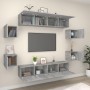 Set de muebles para TV 8 pzas madera contrachapada gris Sonoma de vidaXL, Muebles TV - Ref: Foro24-3114220, Precio: 231,24 €,...