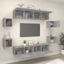 Set de muebles para TV 8 pzas madera contrachapada gris Sonoma de vidaXL, Muebles TV - Ref: Foro24-3114220, Precio: 226,42 €,...