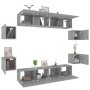 Set de muebles para TV 8 pzas madera contrachapada gris Sonoma de vidaXL, Muebles TV - Ref: Foro24-3114220, Precio: 231,24 €,...