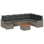 Conjunto de sofá de jardín 9 pcs Gris Poliratán