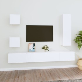 5-teiliges TV-Möbelset aus weißem Sperrholz von vidaXL, TV-Möbel - Ref: Foro24-3114446, Preis: 220,70 €, Rabatt: %