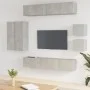 TV furniture set 8 pieces concrete gray plywood by vidaXL, TV Furniture - Ref: Foro24-3114489, Price: 294,45 €, Discount: %