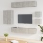 TV-Möbelset 8-teilig aus betongrauem Sperrholz von vidaXL, TV-Möbel - Ref: Foro24-3114489, Preis: 301,57 €, Rabatt: %