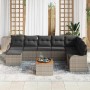 Conjunto de sofá de jardín 9 pcs Gris Poliratán