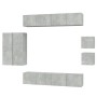 TV-Möbelset 8-teilig aus betongrauem Sperrholz von vidaXL, TV-Möbel - Ref: Foro24-3114489, Preis: 301,57 €, Rabatt: %