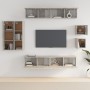 TV-Möbelset 8-teilig aus betongrauem Sperrholz von vidaXL, TV-Möbel - Ref: Foro24-3114489, Preis: 301,57 €, Rabatt: %