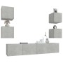 TV-Möbelset 6-teilig betongraues Sperrholz von vidaXL, TV-Möbel - Ref: Foro24-3114257, Preis: 164,89 €, Rabatt: %