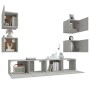 TV-Möbelset 6-teilig betongraues Sperrholz von vidaXL, TV-Möbel - Ref: Foro24-3114257, Preis: 164,89 €, Rabatt: %