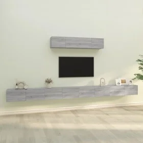 TV furniture set 6 pieces gray Sonoma plywood by vidaXL, TV Furniture - Ref: Foro24-3114612, Price: 241,24 €, Discount: %