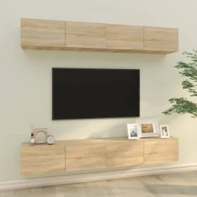 TV cabinets 4 pieces Sonoma oak 100x30x30 cm by vidaXL, TV Furniture - Ref: Foro24-3114192, Price: 188,55 €, Discount: %