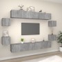 TV-Möbelset 8-teilig Sonoma graues Sperrholz von vidaXL, TV-Möbel - Ref: Foro24-3114228, Preis: 254,04 €, Rabatt: %