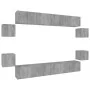 Set de muebles para TV 8 pzas madera contrachapada gris Sonoma de vidaXL, Muebles TV - Ref: Foro24-3114228, Precio: 250,43 €,...