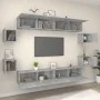 Set de muebles para TV 8 pzas madera contrachapada gris Sonoma de vidaXL, Muebles TV - Ref: Foro24-3114228, Precio: 250,43 €,...