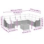 Conjunto de sofá de jardín 9 pcs Gris Poliratán