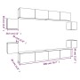 Set de muebles para TV 8 pzas madera contrachapada gris Sonoma de vidaXL, Muebles TV - Ref: Foro24-3114228, Precio: 263,24 €,...