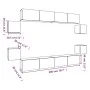 Set de muebles para TV 8 pzas madera contrachapada gris Sonoma de vidaXL, Muebles TV - Ref: Foro24-3114228, Precio: 250,43 €,...
