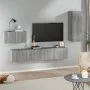 Set de muebles para TV 4 pzas madera contrachapada gris Sonoma de vidaXL, Muebles TV - Ref: Foro24-3114340, Precio: 130,93 €,...