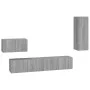 TV-Möbelset 4-teilig Sonoma graues Sperrholz von vidaXL, TV-Möbel - Ref: Foro24-3114340, Preis: 130,93 €, Rabatt: %