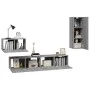 TV-Möbelset 4-teilig Sonoma graues Sperrholz von vidaXL, TV-Möbel - Ref: Foro24-3114340, Preis: 130,93 €, Rabatt: %