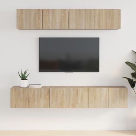TV-Möbel-Set 5-tlg. Eiche Sperrholz Sonoma von vidaXL, TV-Möbel - Ref: Foro24-3114424, Preis: 168,69 €, Rabatt: %