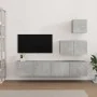 TV-Möbelset 4-teilig betongraues Sperrholz von vidaXL, TV-Möbel - Ref: Foro24-3114641, Preis: 124,21 €, Rabatt: %